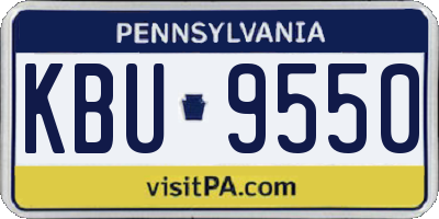 PA license plate KBU9550