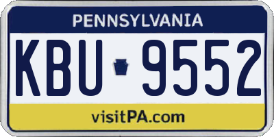PA license plate KBU9552