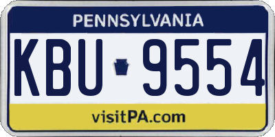 PA license plate KBU9554