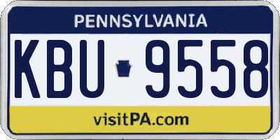 PA license plate KBU9558