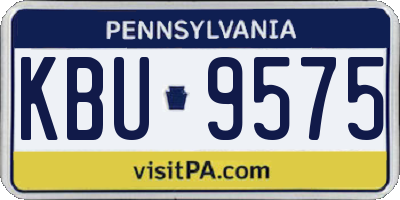 PA license plate KBU9575