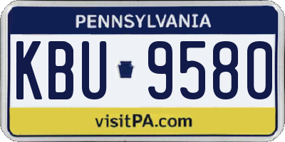 PA license plate KBU9580