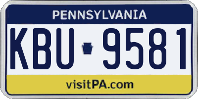 PA license plate KBU9581