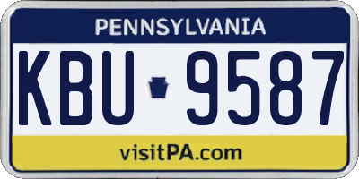PA license plate KBU9587