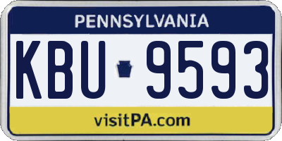 PA license plate KBU9593