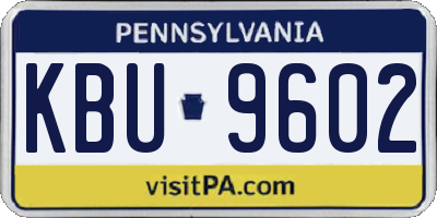 PA license plate KBU9602