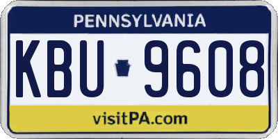 PA license plate KBU9608