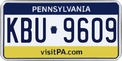 PA license plate KBU9609
