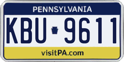 PA license plate KBU9611