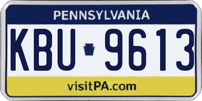 PA license plate KBU9613