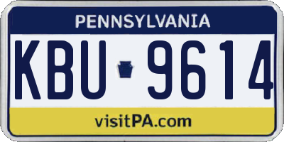 PA license plate KBU9614