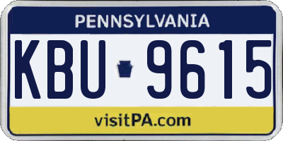 PA license plate KBU9615
