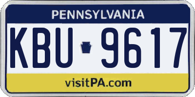 PA license plate KBU9617