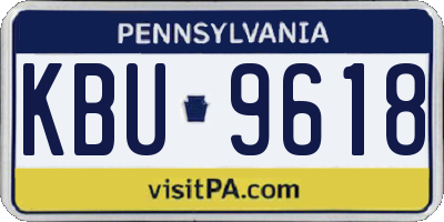PA license plate KBU9618