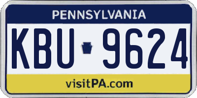 PA license plate KBU9624