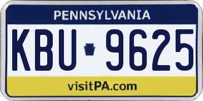PA license plate KBU9625