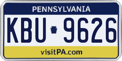 PA license plate KBU9626