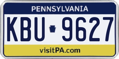 PA license plate KBU9627