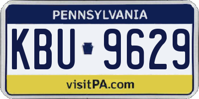 PA license plate KBU9629