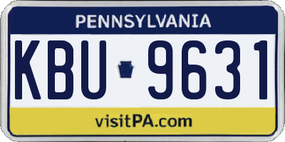 PA license plate KBU9631
