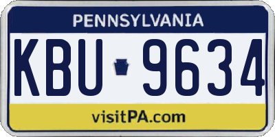 PA license plate KBU9634