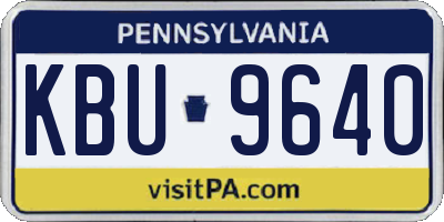 PA license plate KBU9640