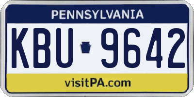 PA license plate KBU9642