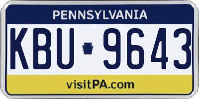 PA license plate KBU9643