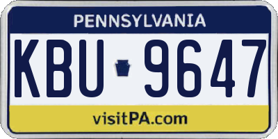 PA license plate KBU9647