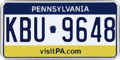 PA license plate KBU9648