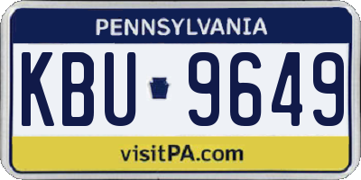PA license plate KBU9649