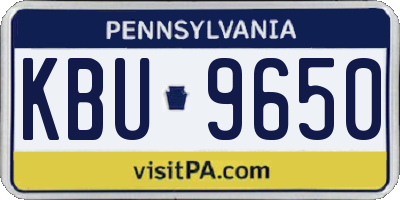 PA license plate KBU9650