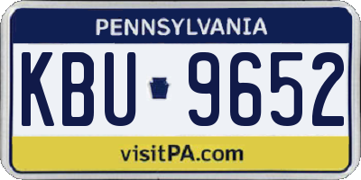 PA license plate KBU9652
