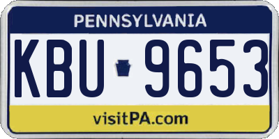 PA license plate KBU9653