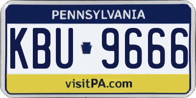 PA license plate KBU9666