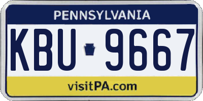 PA license plate KBU9667