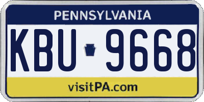 PA license plate KBU9668