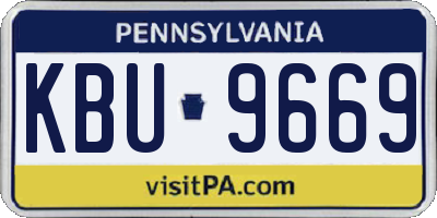 PA license plate KBU9669