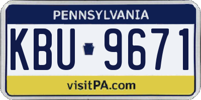PA license plate KBU9671