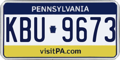 PA license plate KBU9673