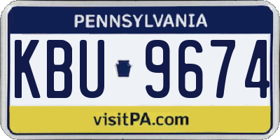 PA license plate KBU9674
