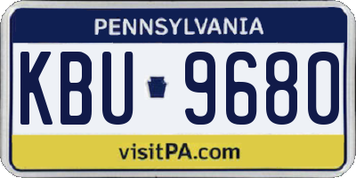 PA license plate KBU9680