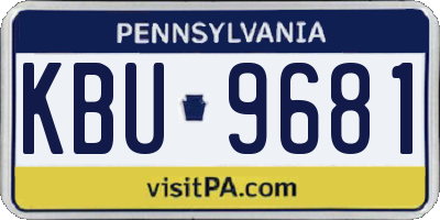 PA license plate KBU9681