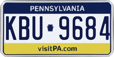 PA license plate KBU9684