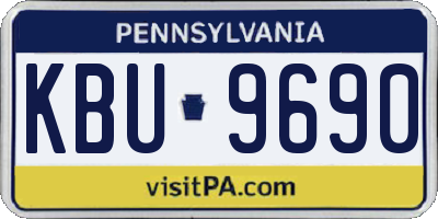 PA license plate KBU9690