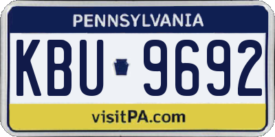PA license plate KBU9692