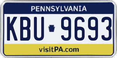 PA license plate KBU9693