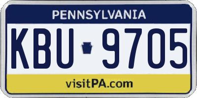 PA license plate KBU9705