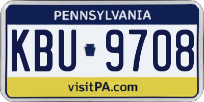 PA license plate KBU9708