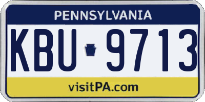 PA license plate KBU9713
